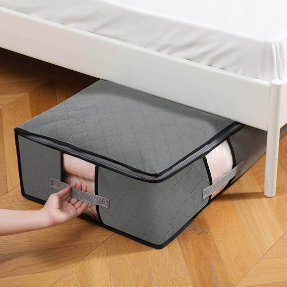 AZXY 1pc Clothing Storage Under Bed,Storage Bags for Clothes with Zipper,Closet Organizer Bins Fabric Folding,Stackable Blanket Containers for Large Blankets