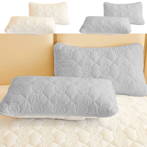AZXY 2-Pack Washed Cotton Pillowcases, Queen Size, Thickened Breathable Pillow Cases, Wrinkle-Resistant, Machine Washable Pillow Covers, Perfect for Bedroom Hotel, White,20"x30”