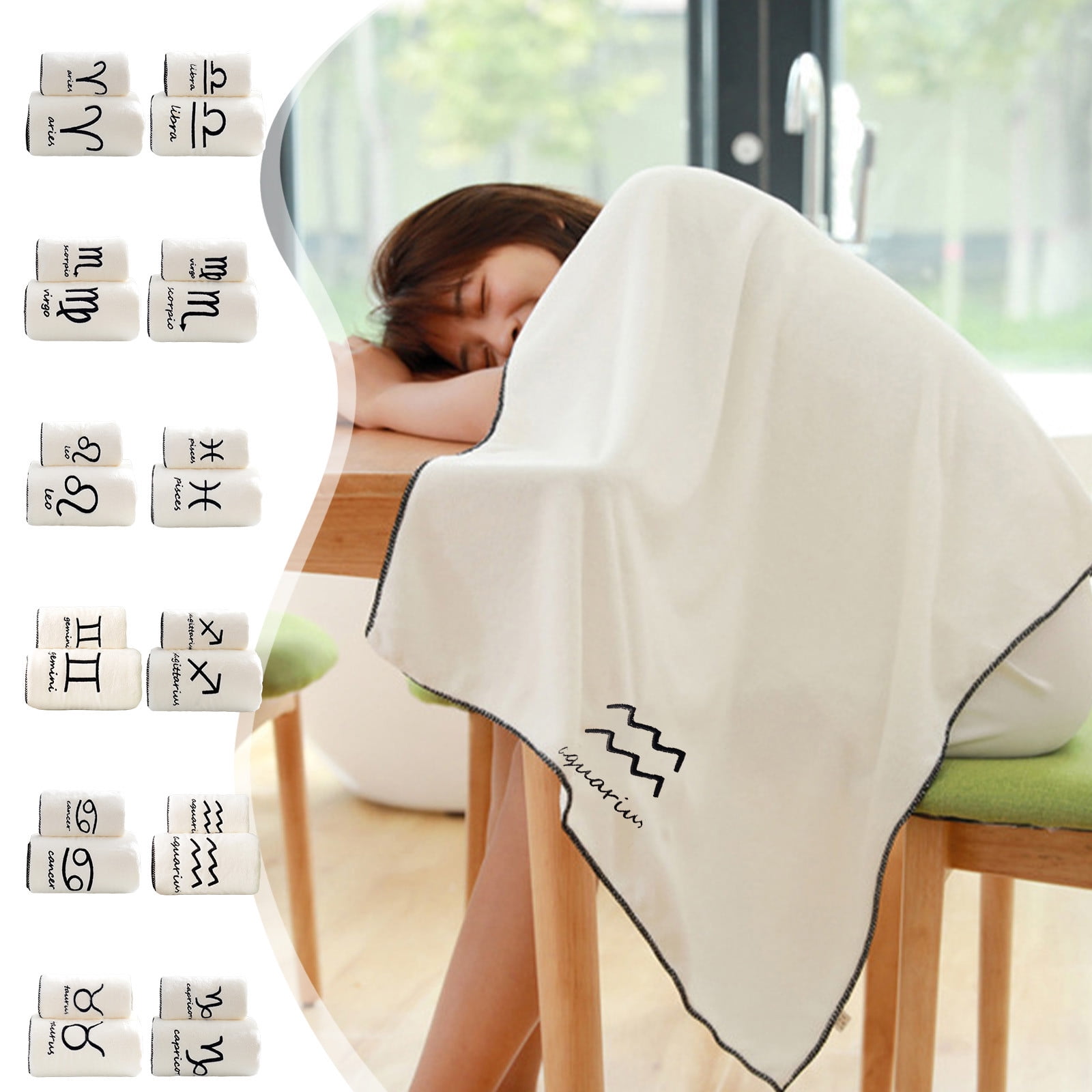 AZXY 2-Piece White Microfiber Towel Set (Style K) - Includes 1