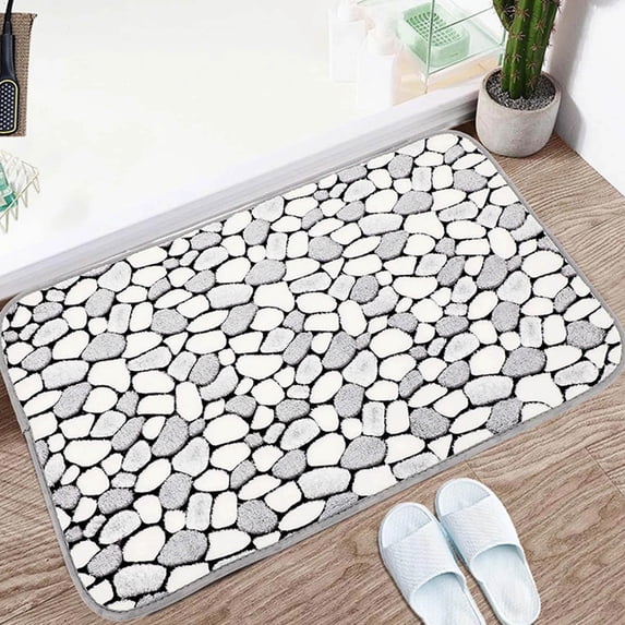 AZXY 20"x31.5" Bath Mats for Bathroom Floor,Bathroom Mats Memory Foam,Bathroom Rugs Black,Washable Velvet Absorbent Non Slip Large Bath Rugs Clearance