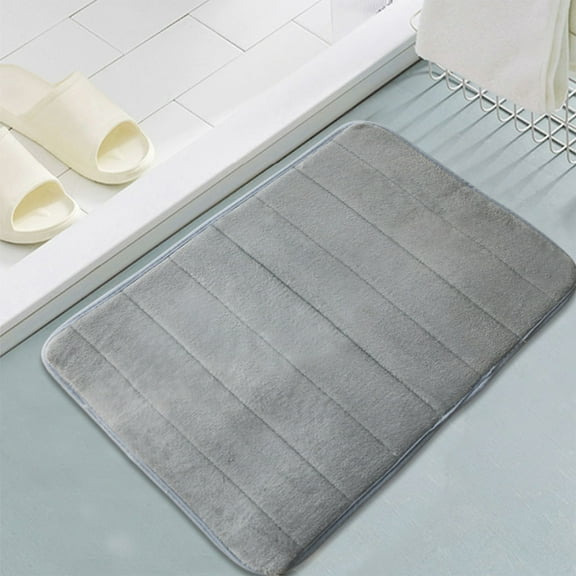 AZXY 20"x31.5" Bathroom Rugs Black,Bathroom Rugs and Mats Non Slip,Bath Mats for Bathroom Floor,Washable Quick Dry Absorbent Memory Foam Bath Mat Gray