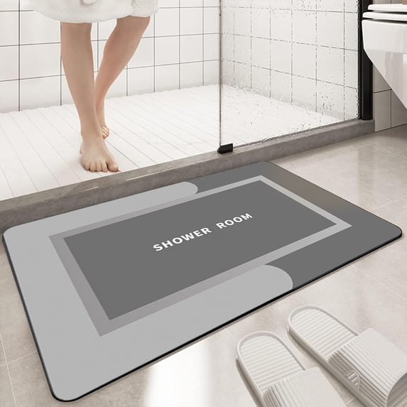 AZXY 2025 New Bathroom Rugs Clearance,Nonslip Bathmat Under $15,Non Slip Bathroom Mat,Washable Absorbent Quick Dry Bath Mat Gray