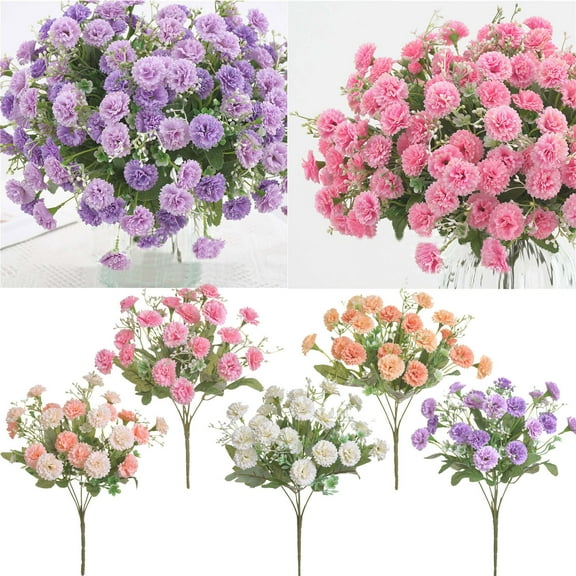AZXY 20pcs Artificial Flowers Clearance,Artificial Carnations,Faux Flowers In Vase,Pink Fake Flower Bouquet for Wedding Valentines