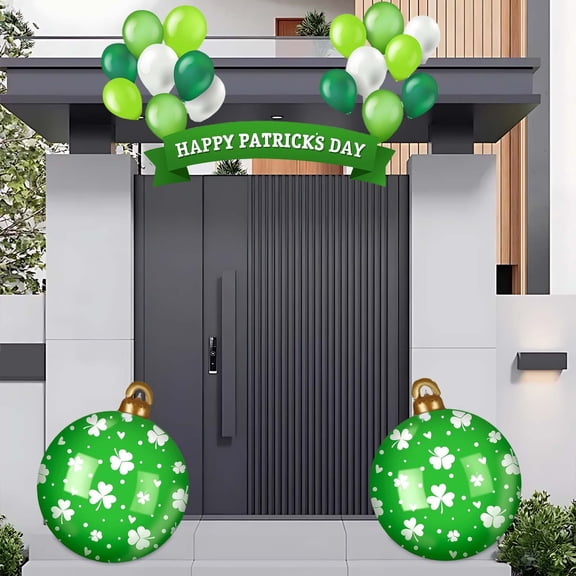 AZXY 24 Inch St Patricks Day Inflatables,Inflatable Ball Delighted Irish Shamrock Decoration,Saint Patricks Day Decorations,Irish Decor Blow Ups,Party Supplies for Outdoor Yard Garden Decor