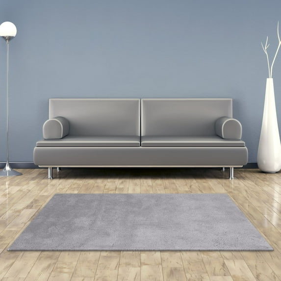 AZXY 24"X63" Area Rugs for Living Room,Bedroom Rugs Clearance,Indoor Outdoor Carpet Shag,Decorative Large Solid Floor Area Rug Washable Non Slip for Sofa Coffee Table Gray B
