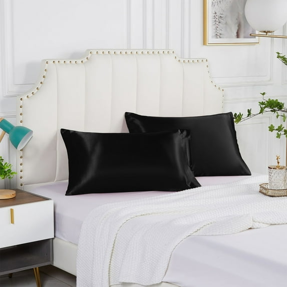 AZXY 2PC Satin Pillowcase for Hair,Queen Pillowcases,Cooling Pillowcase for Hot Sleepers,Pillow Covers Queen Size 20x30