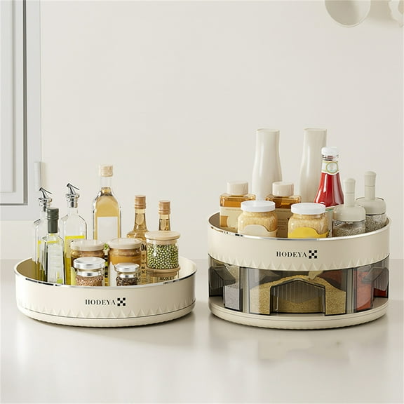 AZXY 360 Rotating Spice Rack Organizer with 2-tier,12 Inch Pantry Cabinet Lazy Susan Storage Turntable Rotating Spice Rack,Lazy Susan Turntable Organize for Table Top Spices, Condiments, Baking