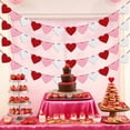 thumbnail image 1 of AZXY 4 Pcs Pre-Assembled Valentine's Day Red Pink & White Heart Paper Flag Garland Banner, Handcrafted Romantic Decor for Bedroom Office Party Window Holiday Decoration, Outdoor Home Hanging Decor, 1 of 6