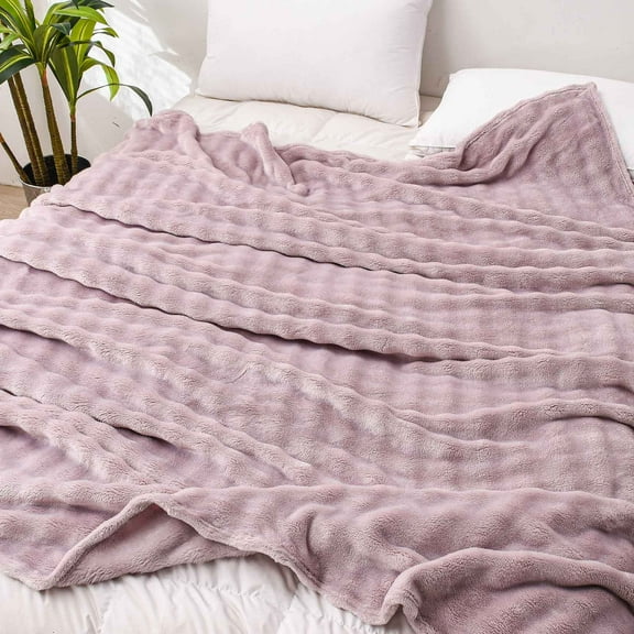 AZXY 40x60 Blankets for Beds,Blankets and Throws Clearance,Soft Fuzzy Blanket,Solid Coral Velvet Cozy Blanket Throws for Sofa Couch Purple
