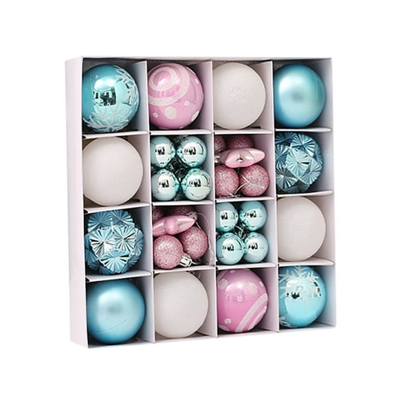 AZXY 42PC Tree Ornaments Balls Sets For Christmas Hanging Pink Blue Christmas Tree Decorations Xmas Tree Ornament Shatterproof for Bedroom Holiday Wedding