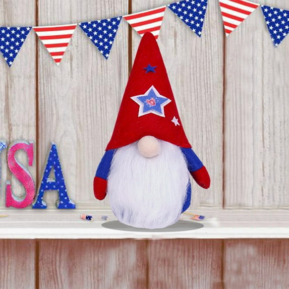 AZXY 4th of July Decor,Patriotic Table Decorations,Independence Memorial Day Gnomes for Home Party Supplies,Faceless Doll Decoration Gnome Elderly Cute Small Doll Holiday Ornament