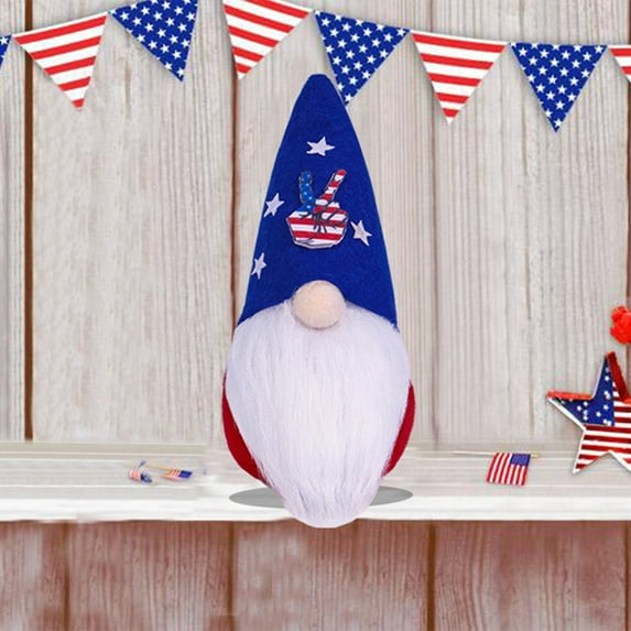 AZXY 4th of July Gnomes,Patriotic Decorations,Memorial Independence Day Party Decor for Home Table,Faceless Doll Decoration Gnome Elderly Cute Small Doll Holiday Ornament