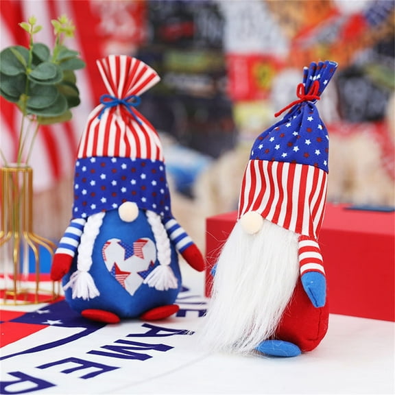 AZXY 4th of July Gnomes,Patriotic Table Decorations,Memorial Independence Day Party Decor for Home,Independence Day Patriotic Gnome Gifts Decorations for Home Decorations Faceless Doll Gnomes Doll