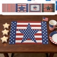 thumbnail image 1 of AZXY 4th of July Patriotic Placemats, USA 250th Anniversary Rustic Star Wreath Printed Non Slip Waterproof Table Mats for American Patriotic Decor and Party Table Mats, 1 of 7