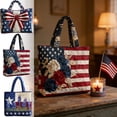 thumbnail image 1 of AZXY 4th of July Tote Bag for Women, Patriotic Independence Day Quilted Tote, Flag Bow Print Handbag for Patriotic Decorations, Holiday Travel & Commute, 1 of 7