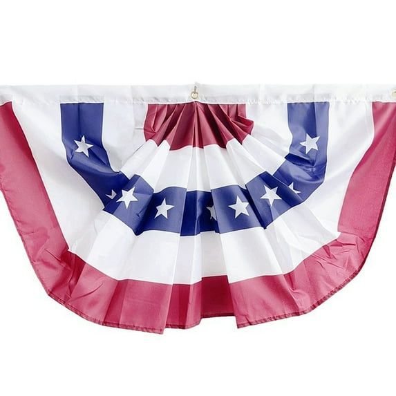 AZXY 4th of July Decor,American Flags for Outside,Patriotic Decorations Outdoor,Flag Patriotic Half Fan Flag Memorial Day Party Decor