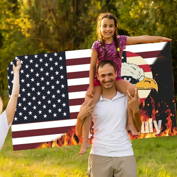 AZXY 4th of July Decor,Patriotic Decorations,Patriotic Memorial Day Flags Wall Decoration,Hanging Congratulations Photo Backdrops for Holiday Party