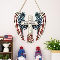 AZXY 4th of July Decor,Patriotic Wall Decorations,Independence Day Wooden Pendant for Home Decor Living Room Bedroom Wall Hanging