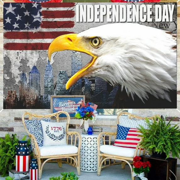AZXY 4th of July Decorations,Patriotic Decor,Patriotic Memorial Day Flags Wall Decoration,Hanging Congratulations Photo Backdrops for Holiday Party