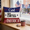 thumbnail image 1 of AZXY 4th of July Patriotic Slogan Print Throw Pillow Cover, "God Bless America" Decorative Cushion Case for Home & Celebration Decor, 1 of 6