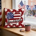 thumbnail image 1 of AZXY 4th of July Patriotic Slogan Print Throw Pillow Cover, "God Bless America" Decorative Cushion Case for Home & Celebration Decor, 1 of 6