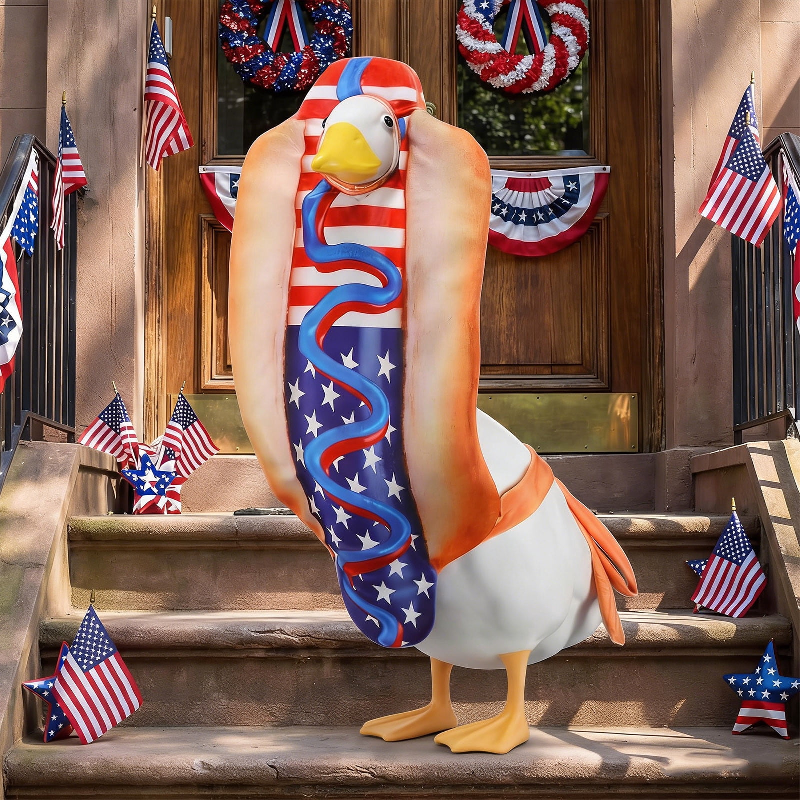 AZXY 4th of July Porch Goose Outfits, Patriotic Hot Dog Costume with ...