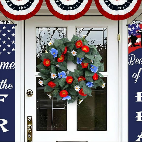 AZXY 4th of July Wreath,Patriotic Wreath,Independence Day Wreaths,Memorial Day Decorations