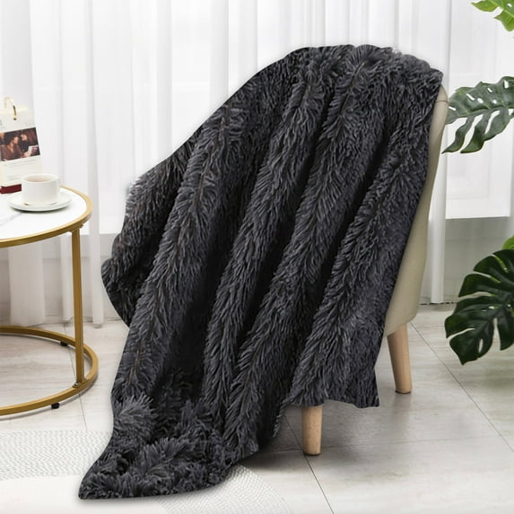 AZXY 50x30 Blankets for Beds,Plush Throw Blanket,Blankets and Throws Clearance In Store,Fleece Soft Fuzzy Small Throw Blanket Black