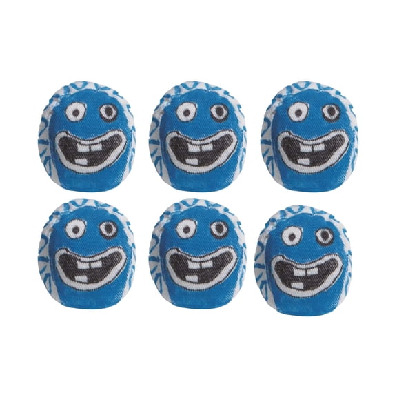 AZXY 6PCS Funny Expression Handmade Footbag Set, Multi-pattern Double Layer Leak Proof Tossing Balls, Large Group Team Building Stress Relief Party Game Supplies