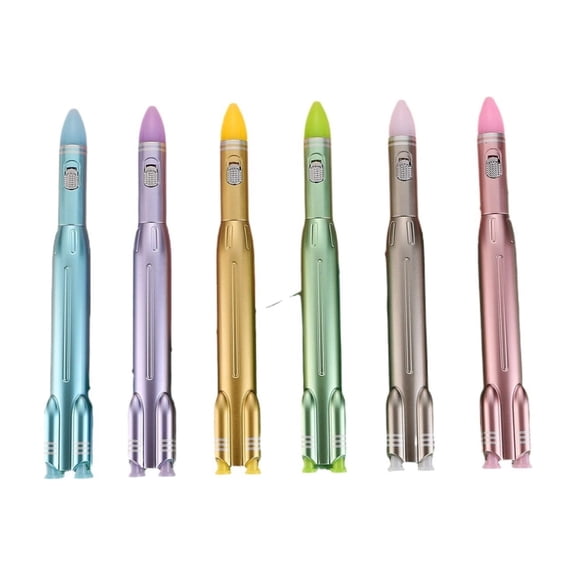 AZXY 6PCS Light-up Missile-shaped Gel Pen, Creative LED Writing Pens with Replaceable Cartridge, Unique Stationery for Daily Use & Back to Study