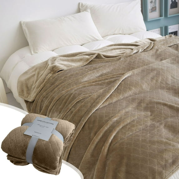 AZXY 70x80 Bed Blankets Clearance,Blankets and Throws Clearance,Oversized Throw Blanket,Large Fleece Blanket Fuzzy Soft Cozy Brown