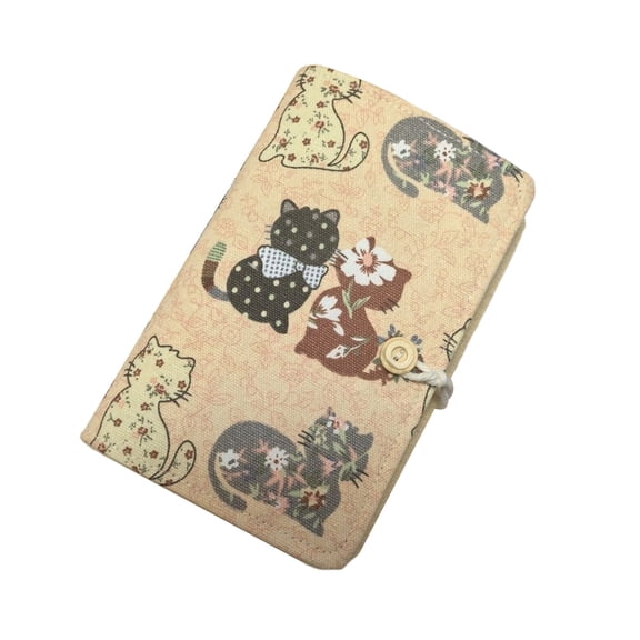 AZXY 8.27"x5.83" Composition Notebook, Planning Notebook, Easy Transport Ghosting Resistant Fabric Wrap Cover With Wooden Button Closure For Back To Study, Office, Daily Use, Beige