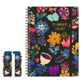 thumbnail image 1 of AZXY A5 Calendar Notebook, Multi-Purpose Spiral Planner Notebook, Floral Printed Cover With Divider Tabs For Back To Study, Work, Business, 1 of 7