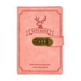 thumbnail image 1 of AZXY A5 Lockable Steno Notebook, Privacy Diary Notebook, Deer Head Embossed Hard Cover For Back To Study, Commute, Work, Pink, 1 of 6