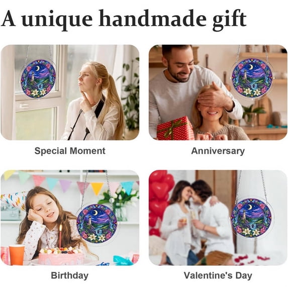 AZXY Acrylic Puzzle Suncatcher Window Hanging, Stained Glass Sun Catcher Crystal Light Decorations, Suncatchers for Windows Hanging Indoor Outdoor DIY Craft Ornament Gift for Adults