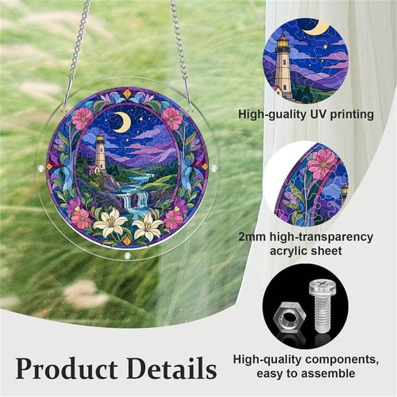 AZXY Acrylic Puzzle Suncatcher Window Hanging, Stained Glass Sun Catcher Crystal Light Decorations, Suncatchers for Windows Hanging Indoor Outdoor DIY Craft Ornament Gift for Adults