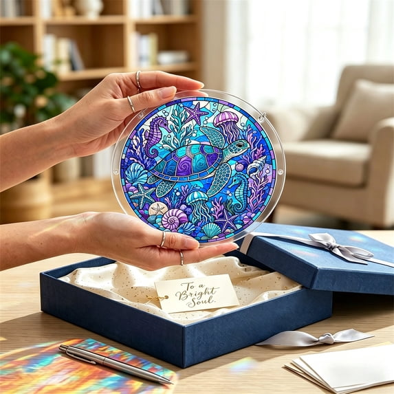 AZXY Acrylic Puzzle Suncatcher Window Hanging, Stained Glass Sun Catcher Crystal Light Decorations, Suncatchers for Windows Hanging Indoor Outdoor DIY Craft Ornament Gift for Adults