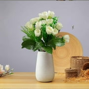AZXY Artificial Flowers Clearance,Artificial Tulips,Fake Flower Bouquet,White Faux Flower Arrangements Table
