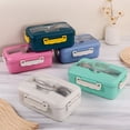 thumbnail image 1 of AZXY Barley Straw Bento Box, Adult Lunch Bento Box, Microwaveable Divided Food Storage Bentgo Box, Portable Sealed Container with Stainless Steel Tableware 8.26x5.51x2.95in Beige, 1 of 7