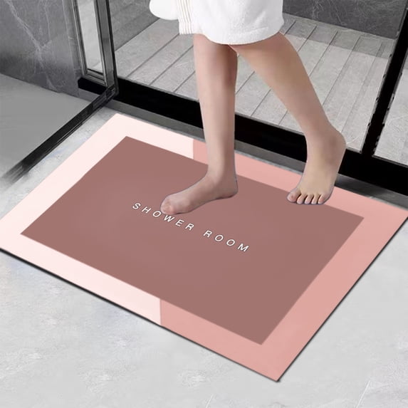 AZXY Bath Mats for Bathroom Floor,Non Slip Bathroom Mat,Bathroom Rugs Pink,Washable Absorbent Quick Dry Bath Mat