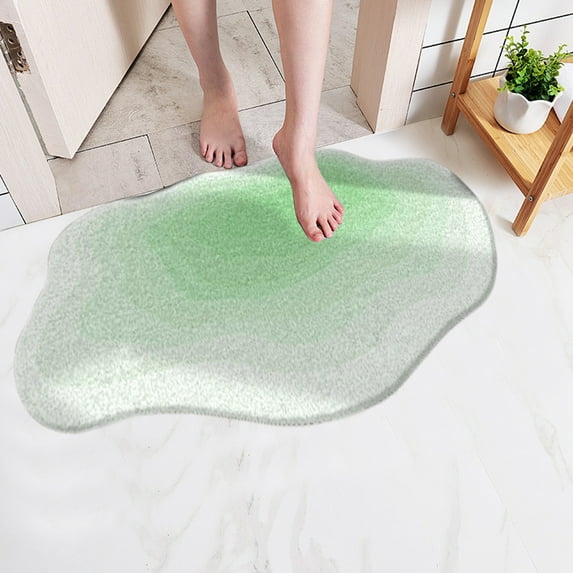 AZXY Bath Mats for Bathroom Floor,Plush Bathroom Mats,Bathroom Rugs Green,Cute Washable Quick Dry Absorbent Non Slip Bath Rugs Clearance