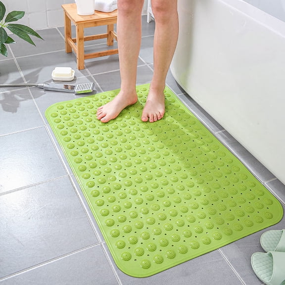 AZXY Bath Mats for Bathroom Floor,Shower Mats for Bathtub,Non Slip Bathroom Rugs,Washable Quick Dry Green Bath Mat with Suction Cup