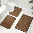 thumbnail image 1 of AZXY Bathroom Mats Set Of 3,Bathroom Rug Sets Clearance,U Shape Non Slip Washable Bath Rug Sets,Bath Mat Set Brown, 1 of 6
