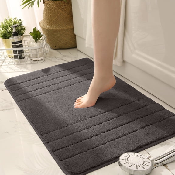 AZXY Bathroom Rugs Clearance,Bathroom Rugs and Mats,Black Bath Mat,Washable Plush Absorbent Non Slip Bath Mat