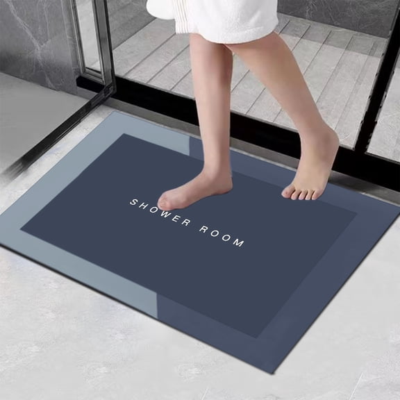 AZXY Bathroom Rugs and Mats,Bathroom Rugs Clearance,Blue Bath Mat,Washable Quick Dry Absorbent Non Slip Bath Mat