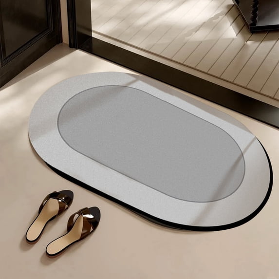 AZXY Bathroom Rugs and Mats,Bathroom Rugs Clearance,Gray Bath Mat,Washable Quick Dry Absorbent Non Slip Diatomite Stone Bath Mat