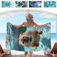 thumbnail image 1 of AZXY Beach Towel, Oversized Soft Thick Double Sided Velour Microfiber Sea Turtle Quick-Dry Sand Free Large Beach Towels Beach Blanket for Pool Seaside Cruise Vacation Essentials, 29.5"x59", 1 of 7