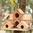 thumbnail image 1 of AZXY Bird Feeder, Hanging Bird Feeder, Bird Seed Feeder for Outdoor, Birdfeeder for Outside Garden Yard Decoration, Durable for Year-Round Outdoor Use, Wooden Nests Feeder, Bird-Friendly, 1 of 5