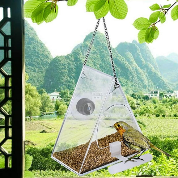 AZXY Bird Feeder with Camera,Smart Bird Feeder,Window Feeders,Hanging Clear Birdfeeder for Viewing 1080p Hd Wifi Remote