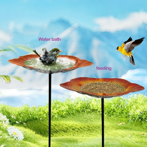 AZXY Bird Feeders Clearance,Ground Feeder,Standing Bird Bath,Flower Birdbath Floor Plug for Garden Yard Patio Decoration